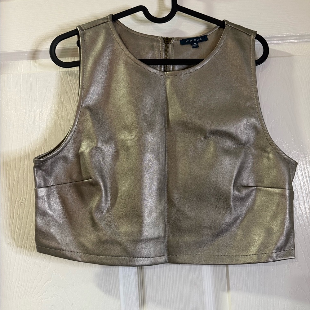 Metallic Silver Crop Top
